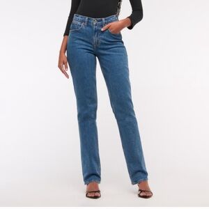 Abercrombie & Fitch Curve Love 90’s Straight Mid Rise Jeans